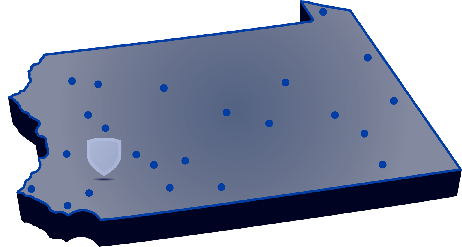 Locations of Penn State's campuses throughout 宾西法尼亚 with Penn State Berks highlighted